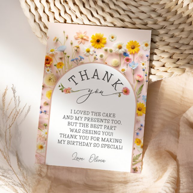 Wildflower Birthday Party Thank You Card (Creator Uploaded)