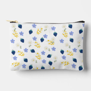 Wildflower & Blackberry Floral Pattern Accessory Pouch
