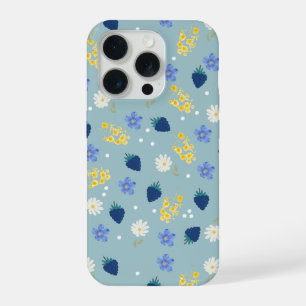 Wildflower & Blackberry Floral Pattern iPhone 15 Pro Case