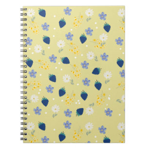 Wildflower & Blackberry Floral Pattern Notebook