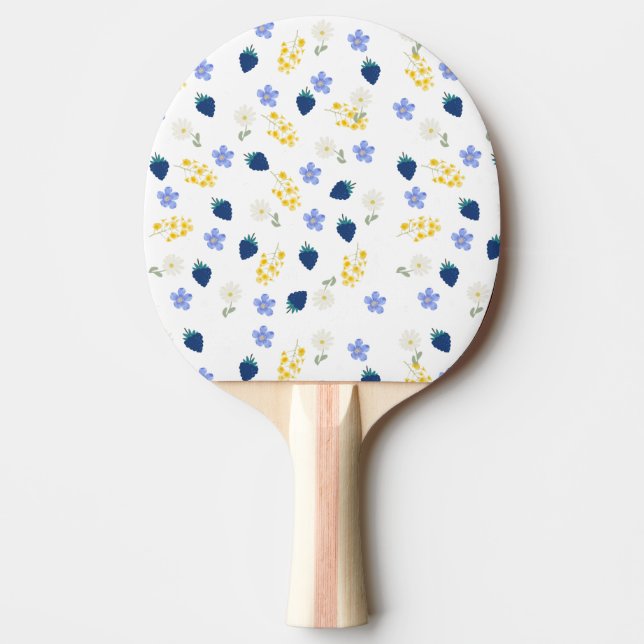 Wildflower & Blackberry Floral Pattern Ping Pong Paddle (Front)