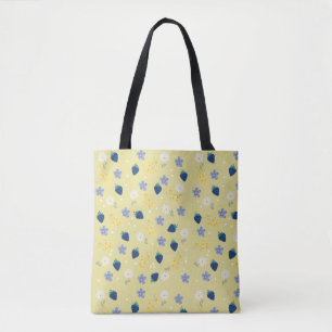Wildflower & Blackberry Floral Pattern Tote Bag