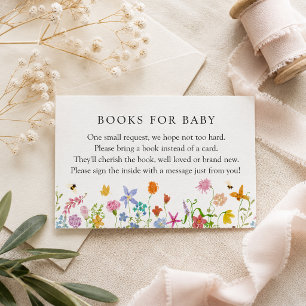 Wildflower Bloom Baby Shower Books for Baby Card