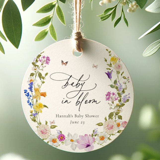 Wildflower Bloom Baby Shower Favour Tags (Creator Uploaded)