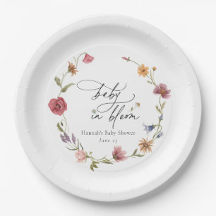 Wildflower Bloom Baby Shower Paper Plate