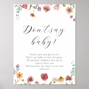 Wildflower Bloom Don't Say Baby Game Sign