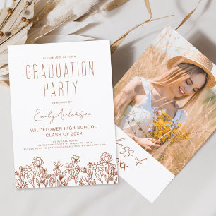 Wildflower Bloom Graduation Party Boho Invitation