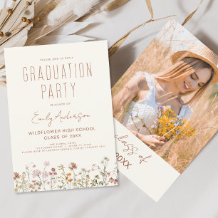 Wildflower Bloom Graduation Party Boho Invitation