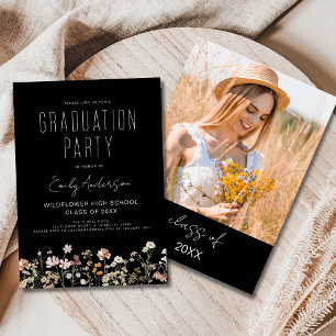 Wildflower Bloom Graduation Party Boho Invitation