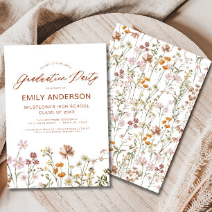 Wildflower Bloom Graduation Party Boho Invitation