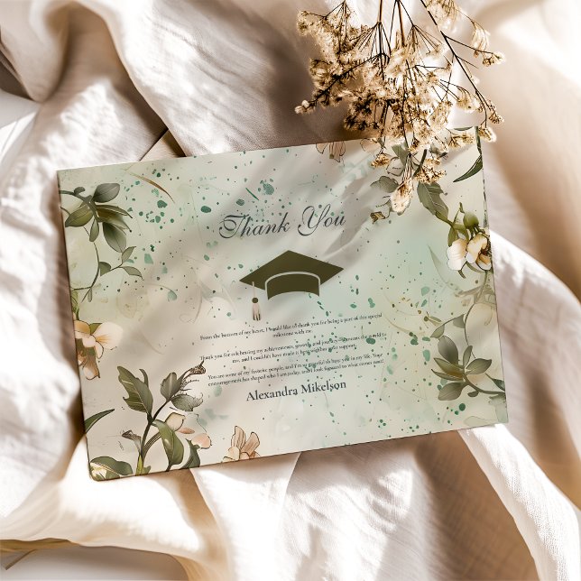 Wildflower Bloom Graduation Party  Thank You Card (Creator Uploaded)