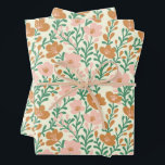 Wildflower Blooms Simple Pink Green Variety Pack  Wrapping Paper Sheet<br><div class="desc">Hope you like this hand made paper variety pack.  Check out my shop for lots more colours and patterns and let me know if you'd like something customised.</div>