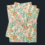 Wildflower Blooms Simple Pink Green Variety Pack  Wrapping Paper Sheet<br><div class="desc">Hope you like this hand made paper variety pack.  Check out my shop for lots more colours and patterns and let me know if you'd like something customised.</div>