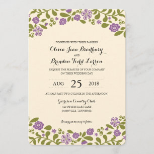 Wildflower Blossoms   Wedding Invitation