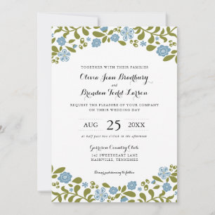 Wildflower Blossoms   Wedding Invitation