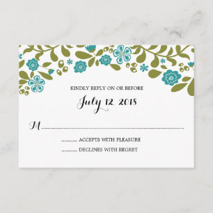 Wildflower Blossoms Wedding RSVP Card