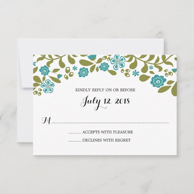 Wildflower Blossoms | Wedding RSVP Card (Front)