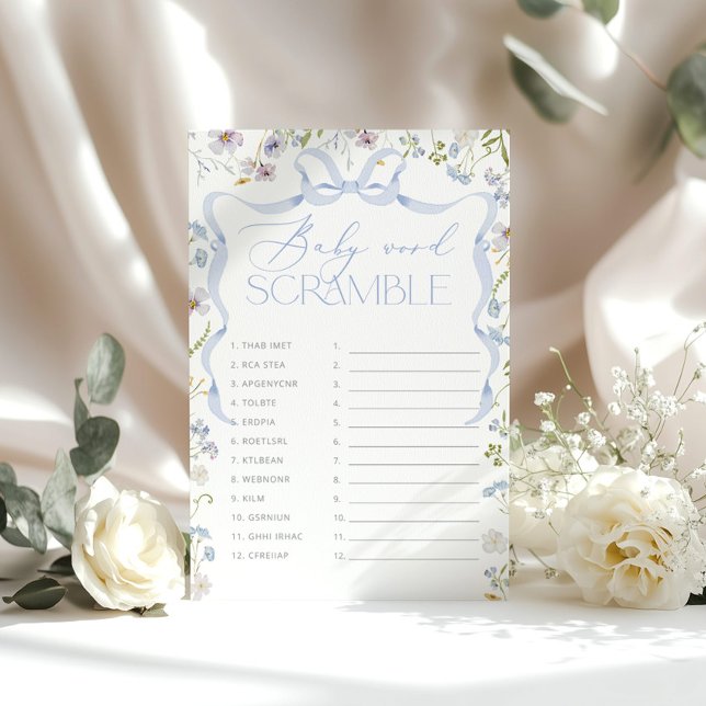 Wildflower Blue Bow Baby word Scramble game (Creator Uploaded)