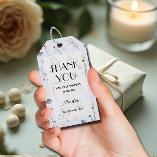 Wildflower Blue Boy Baby Shower Thank You Favor Gift Tags
