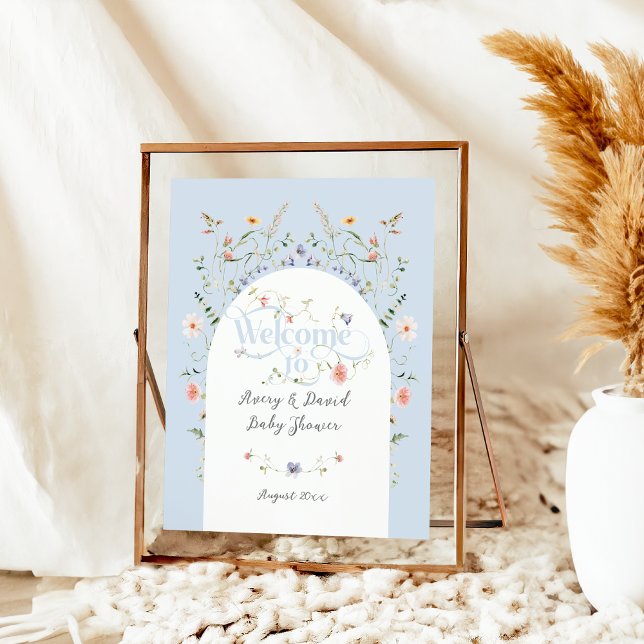 Wildflower Blue Boy Bloom Baby Shower  Poster (Creator Uploaded)