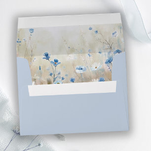 Wildflower Blue Meadow Painting Floral Chic Custom Envelope