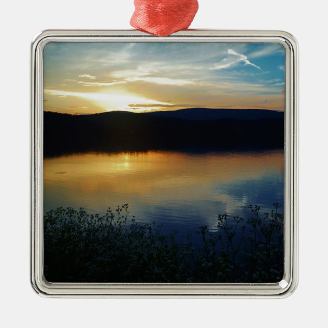Wildflower, Blue sunset Metal Tree Decoration (Front)