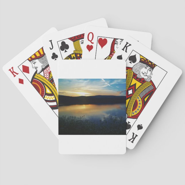 Wildflower, Blue sunset Playing Cards (Back)