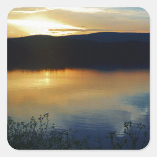 Wildflower, Blue sunset Square Sticker