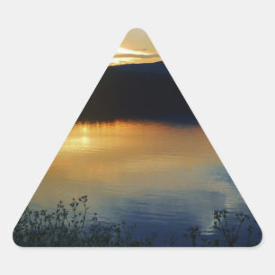 Wildflower, Blue sunset Triangle Sticker