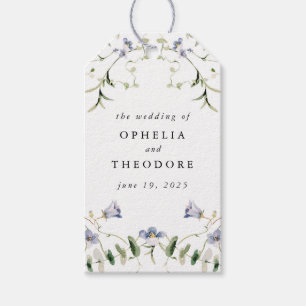 Wildflower Blue Watercolor Wedding Favour Thank Yo Gift Tags