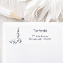 Wildflower Bluebonnet Floral Return Address