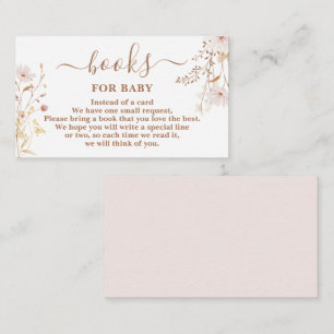 Wildflower blush Pink Books for Baby Girl Card