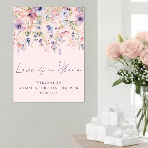 Wildflower Blush Pink Floral Bridal Shower Poster