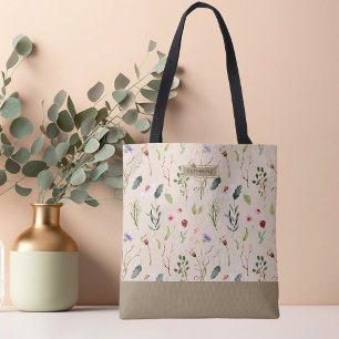 Wildflower Bohemian Elegance Beige Cute Tote Bag