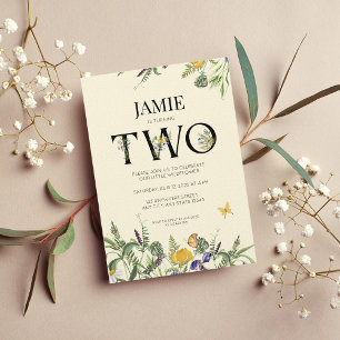 Wildflower Boho 2nd Birthday Girl Invitation