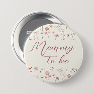 Wildflower Boho Baby Shower 7.5 Cm Round Badge