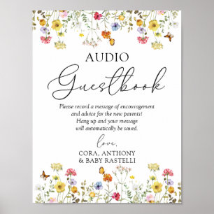 Wildflower Boho Baby Shower Audio Guestbook Sign