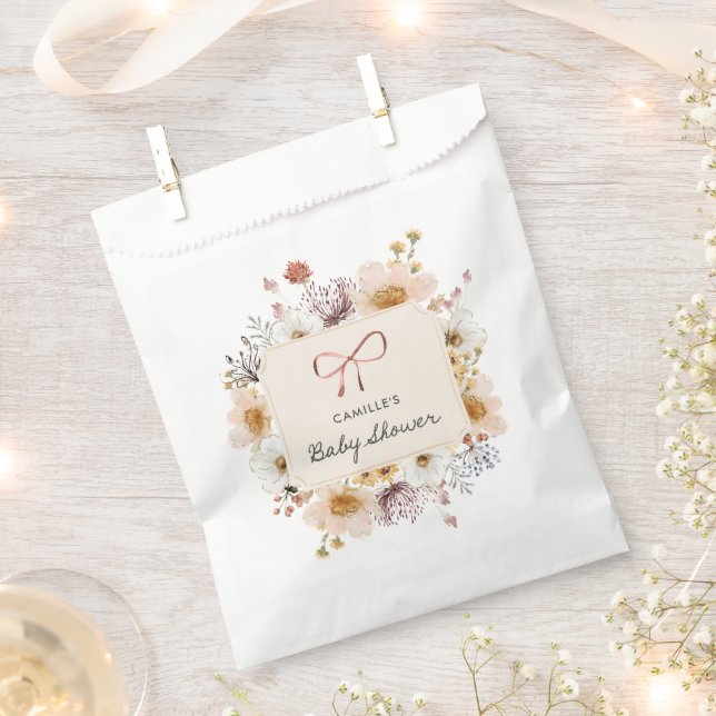 Wildflower Boho Baby Shower Favour Bags (Clipped)