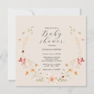 Wildflower Boho Baby Shower Invitation