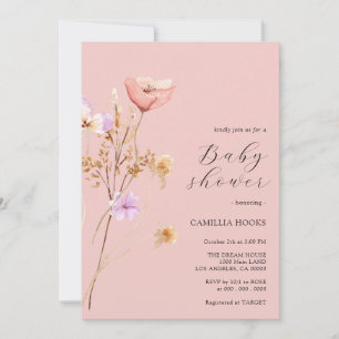 Wildflower Boho Baby Shower Invitation