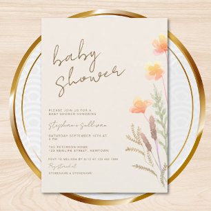 Wildflower Boho Baby Shower Invitation