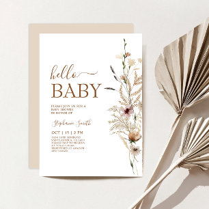 Wildflower Boho Baby Shower Invitation
