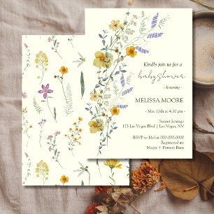 Wildflower Boho Baby Shower Invitation