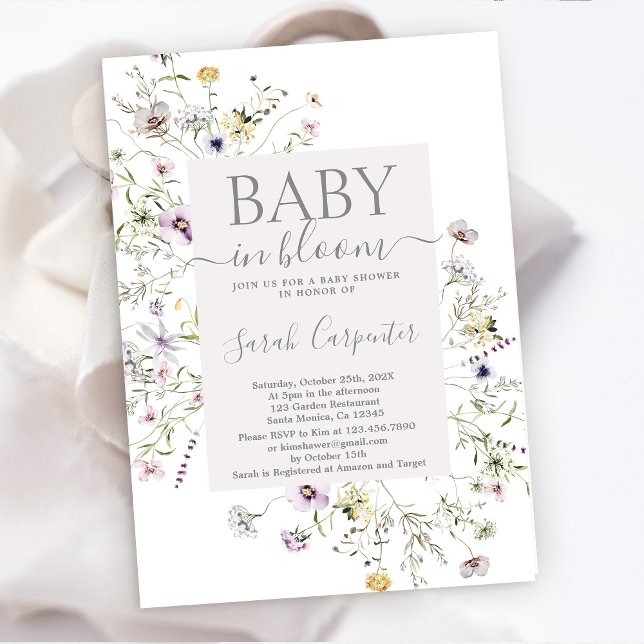 Wildflower Boho Baby Shower Invitation (Creator Uploaded)