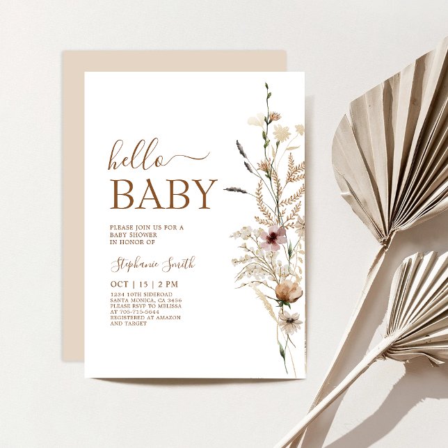 Wildflower Boho Baby Shower Invitation (Creator Uploaded)