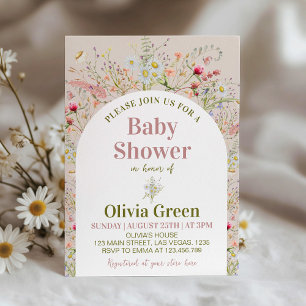 Wildflower Boho Baby Shower Invitation