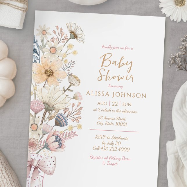 Wildflower Boho Baby Shower Invitation (Creator Uploaded)
