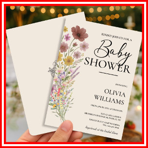 Wildflower Boho Baby Shower Invitation