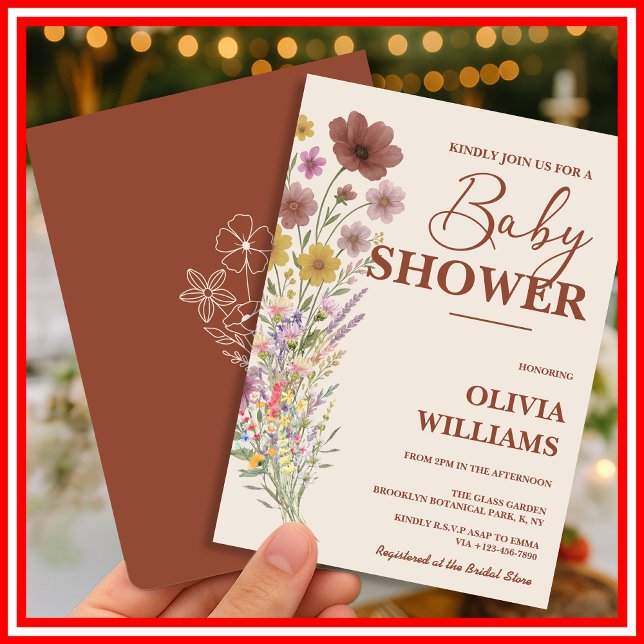 Wildflower Boho Baby Shower Invitation (Creator Uploaded)