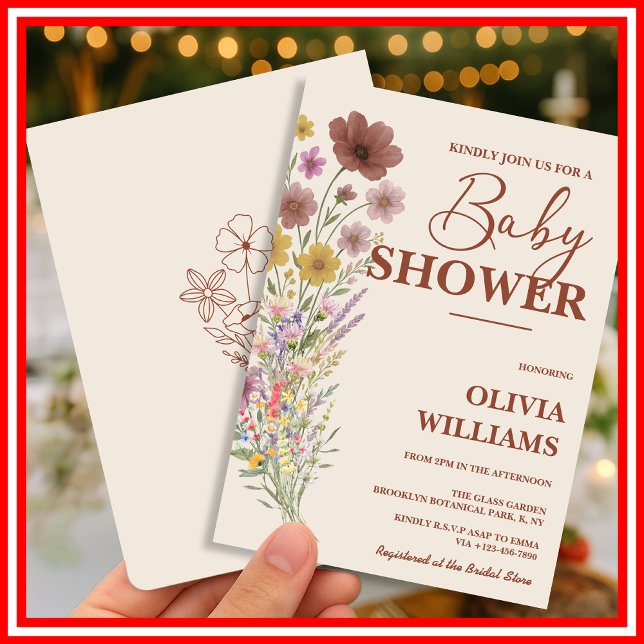 Wildflower Boho Baby Shower Invitation (Creator Uploaded)